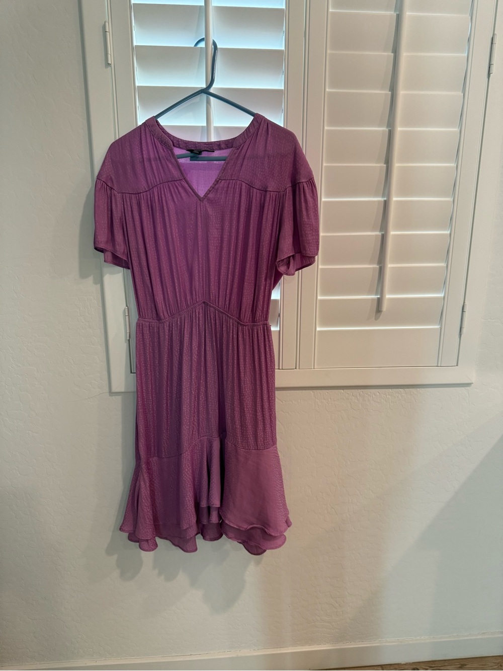 Simply Vera Vera Wang Lavender-Purple Ruffled Short-Sleeve Chemise